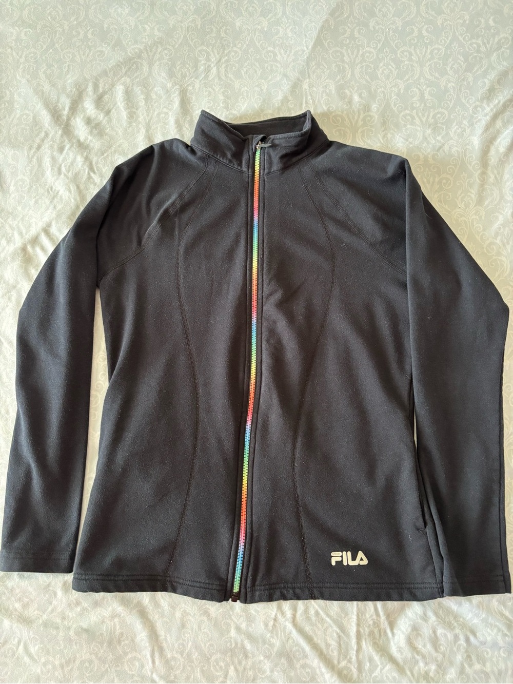 FILA Black Jacket with Rainbow Zip